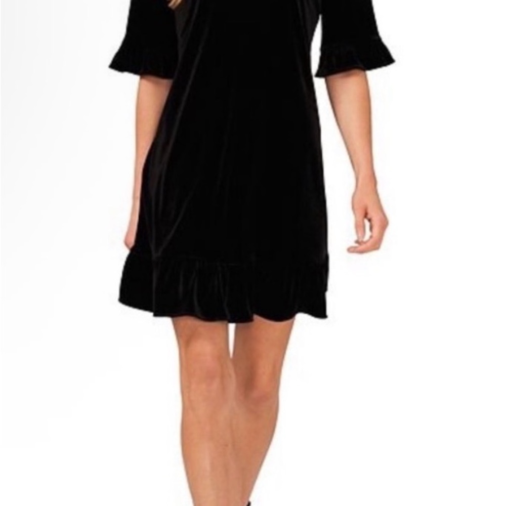 CeCe Black Mini Dress with Ruffle Hem